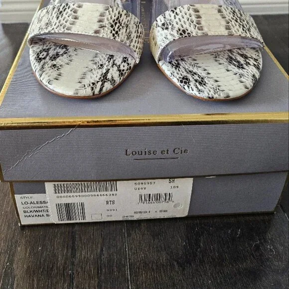 [New with Box] Louise et Cie Women Sandals, Alessa, Snake Print, Size 8 - Picture 8 of 8